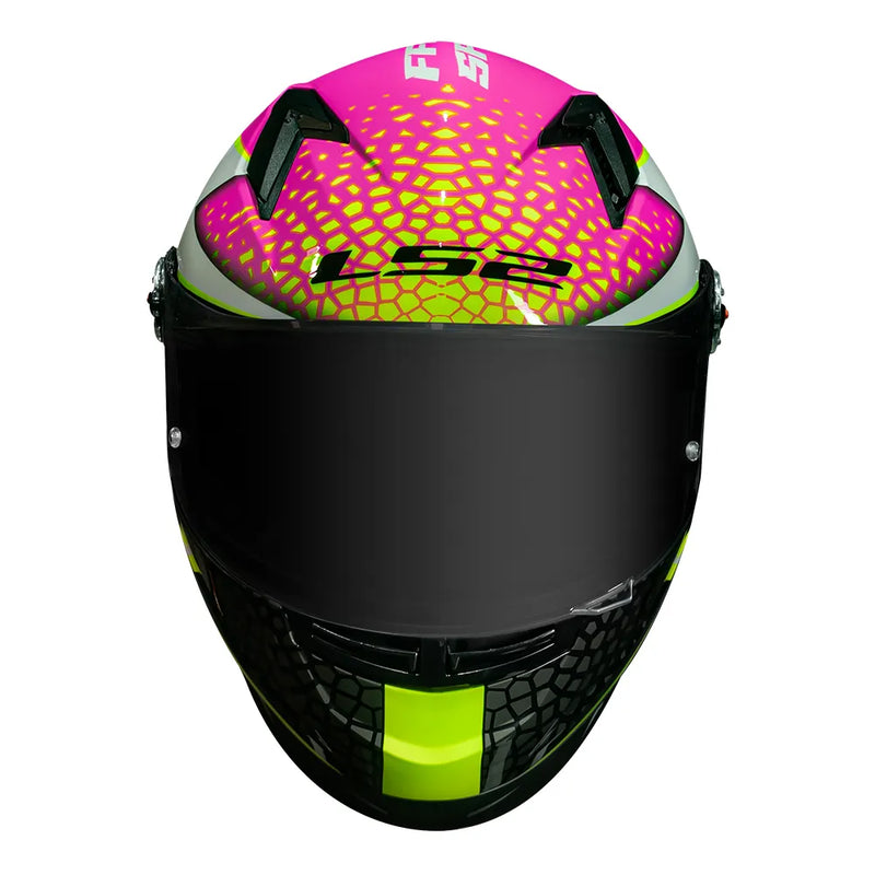 CAPACETE LS2 FF358 CLASSIC SPEEDY BRANCO/AMARELO/ROSA