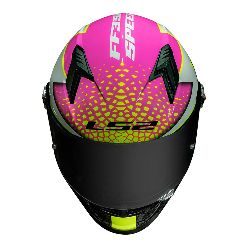 CAPACETE LS2 FF358 CLASSIC SPEEDY BRANCO/AMARELO/ROSA