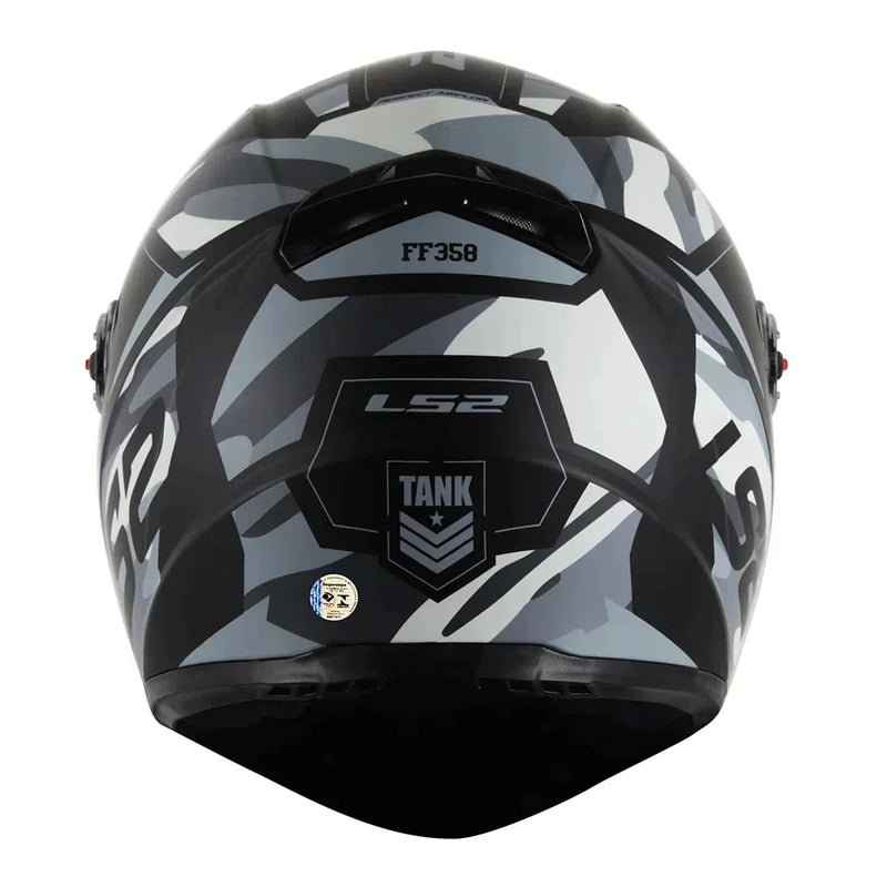 CAPACETE LS2 CLASSIC TANK PRETO/CINZA