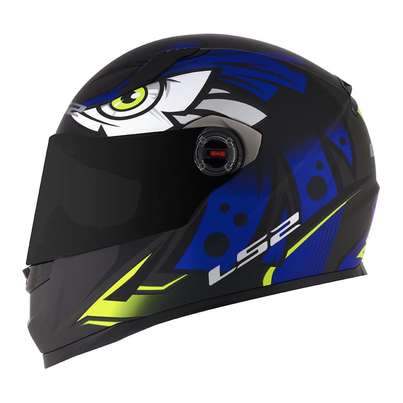 CAPACETE LS2 FF358 TRIBAL PRETO/AZUL FOSCO