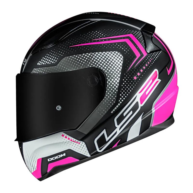 CAPACETE LS2 FF353 RAPID DOOM PRETO/ROSA/BRANCO