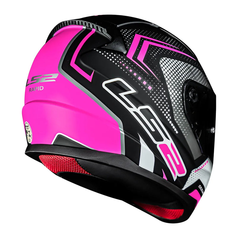CAPACETE LS2 FF353 RAPID DOOM PRETO/ROSA/BRANCO