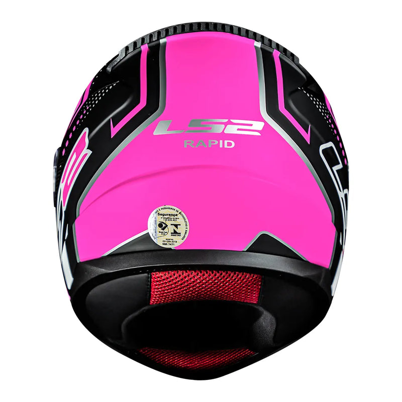 CAPACETE LS2 FF353 RAPID DOOM PRETO/ROSA/BRANCO