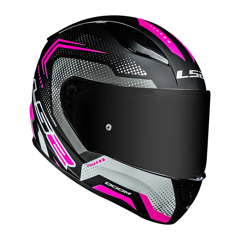 CAPACETE LS2 FF353 RAPID DOOM PRETO/ROSA/BRANCO
