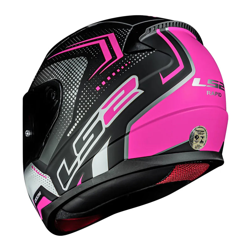 CAPACETE LS2 FF353 RAPID DOOM PRETO/ROSA/BRANCO