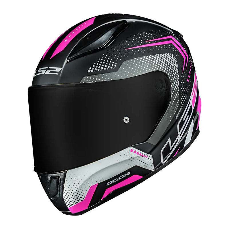 CAPACETE LS2 FF353 RAPID DOOM PRETO/ROSA/BRANCO