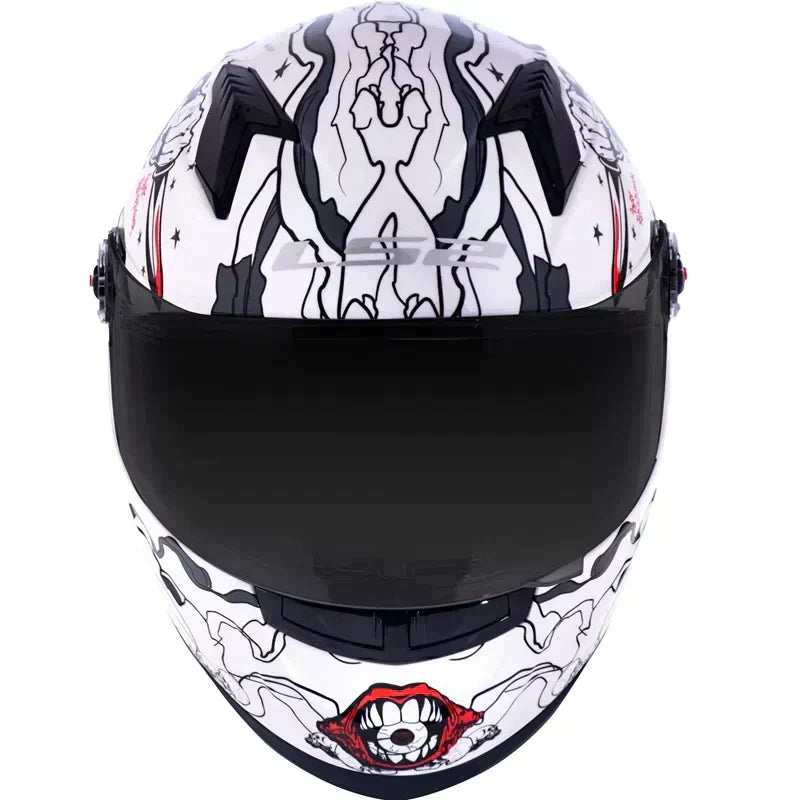 CAPACETE LS2 FF358 CRAZY CLOWN - BRANCO