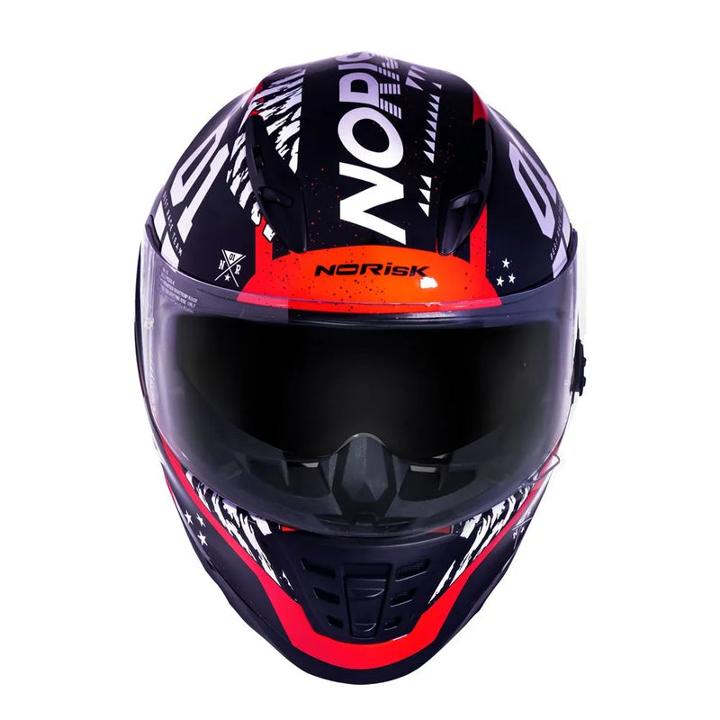 CAPACETE NORISK FF302 PRETO/VERMELHO/BRANCO