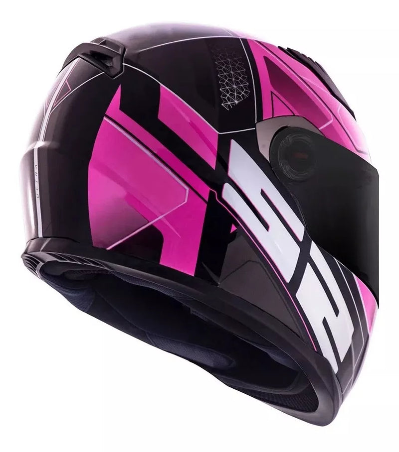 CAPACETE LS2 FF358 CLASSIC ULTRA PRETO/ROSA