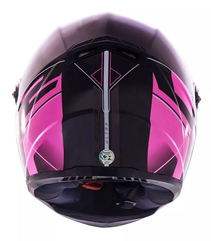 CAPACETE LS2 FF358 CLASSIC ULTRA PRETO/ROSA