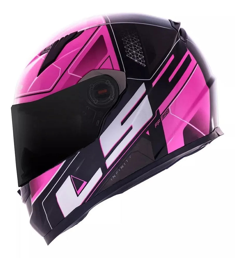 CAPACETE LS2 FF358 CLASSIC ULTRA PRETO/ROSA