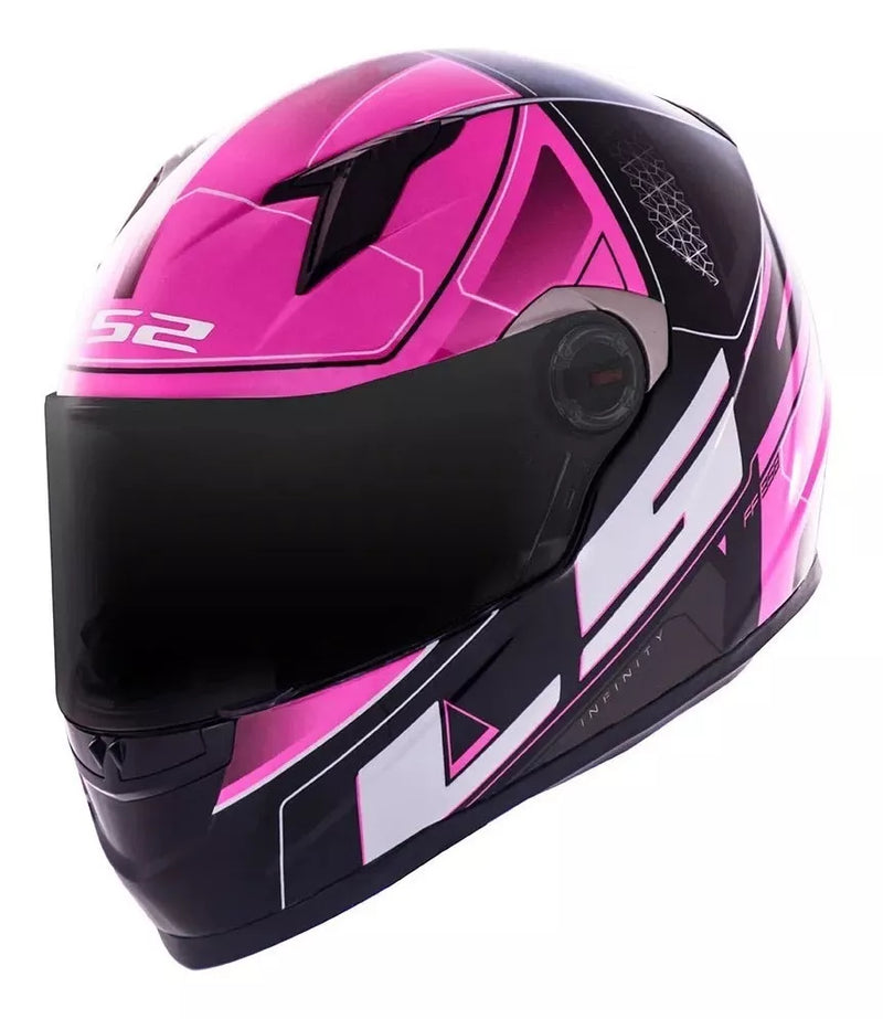CAPACETE LS2 FF358 CLASSIC ULTRA PRETO/ROSA