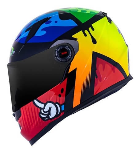 CAPACETE LS2 FF358 MASTERPIECE AMARELO/VERMELHO/ VERDE