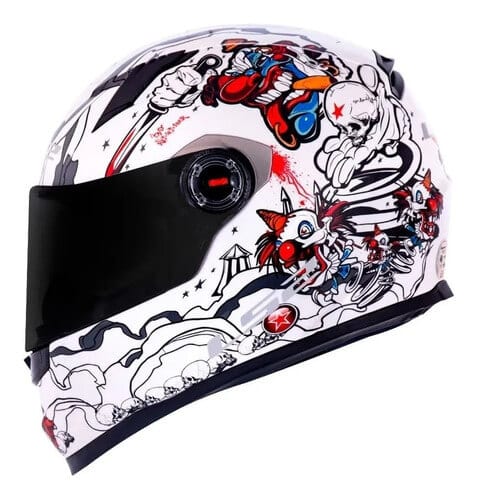 CAPACETE LS2 FF358 CRAZY CLOWN - BRANCO