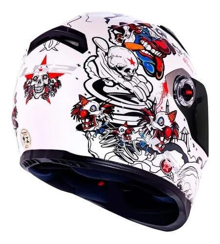 CAPACETE LS2 FF358 CRAZY CLOWN - BRANCO