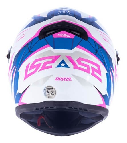 CAPACETE LS2 FF358 DRAZE BRANCO/AZUL/ROSA