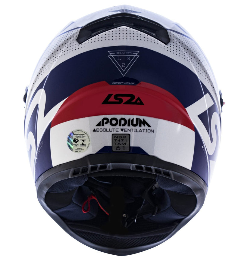 CAPACETE LS2 FF358 PODIUM AZUL/BRANCO/VERMELHO