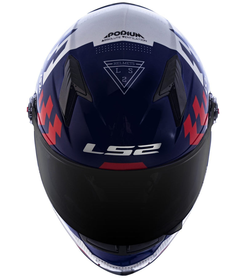 CAPACETE LS2 FF358 PODIUM AZUL/BRANCO/VERMELHO