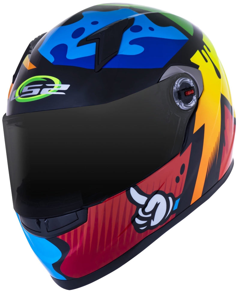 CAPACETE LS2 FF358 MASTERPIECE AMARELO/VERMELHO/ VERDE