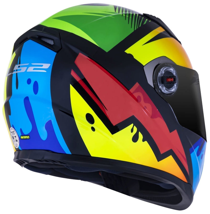 CAPACETE LS2 FF358 MASTERPIECE AMARELO/VERMELHO/ VERDE