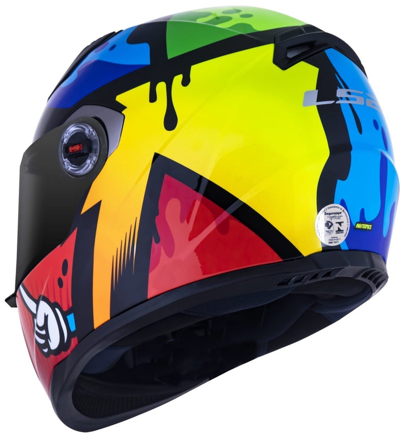 CAPACETE LS2 FF358 MASTERPIECE AMARELO/VERMELHO/ VERDE