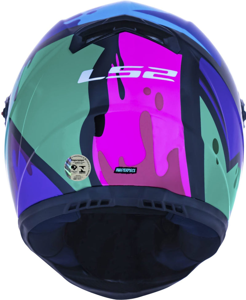 CAPACETE LS2 FF358 MASTERPIECE ROSA/ROXO/VERDE