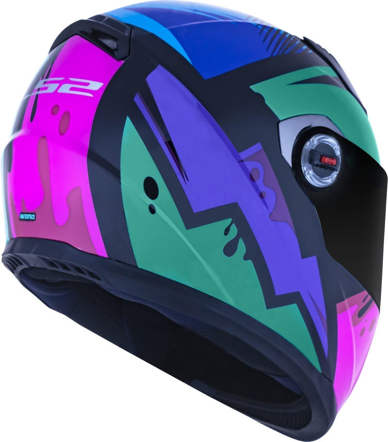 CAPACETE LS2 FF358 MASTERPIECE ROSA/ROXO/VERDE