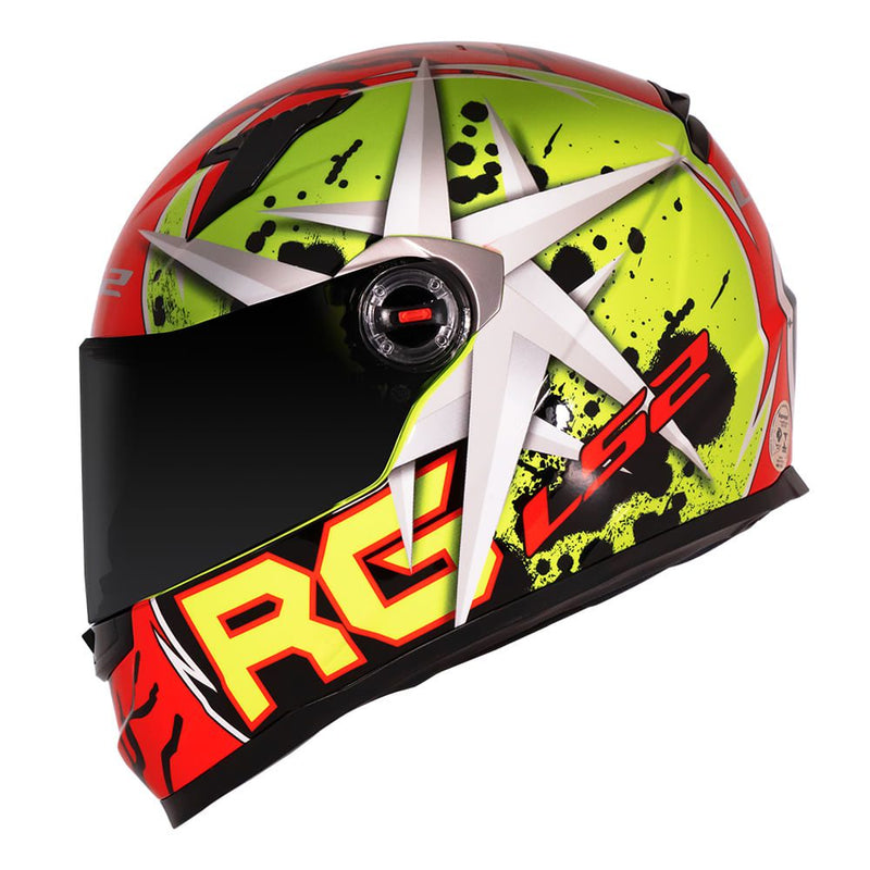 CAPACETE LS2 FF358 RENATO GARCIA VERMELHO/AMARELO
