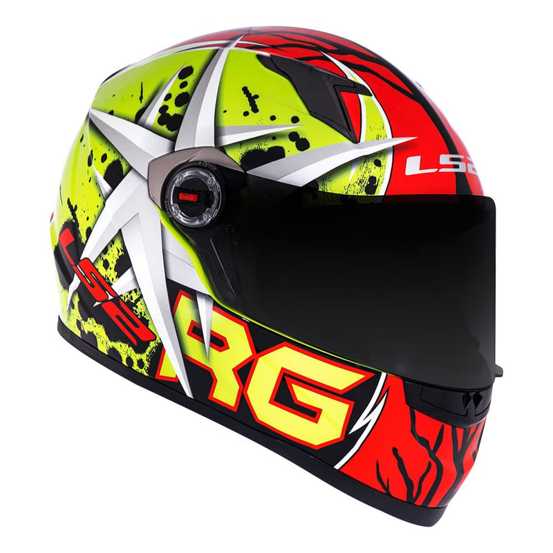 CAPACETE LS2 FF358 RENATO GARCIA VERMELHO/AMARELO