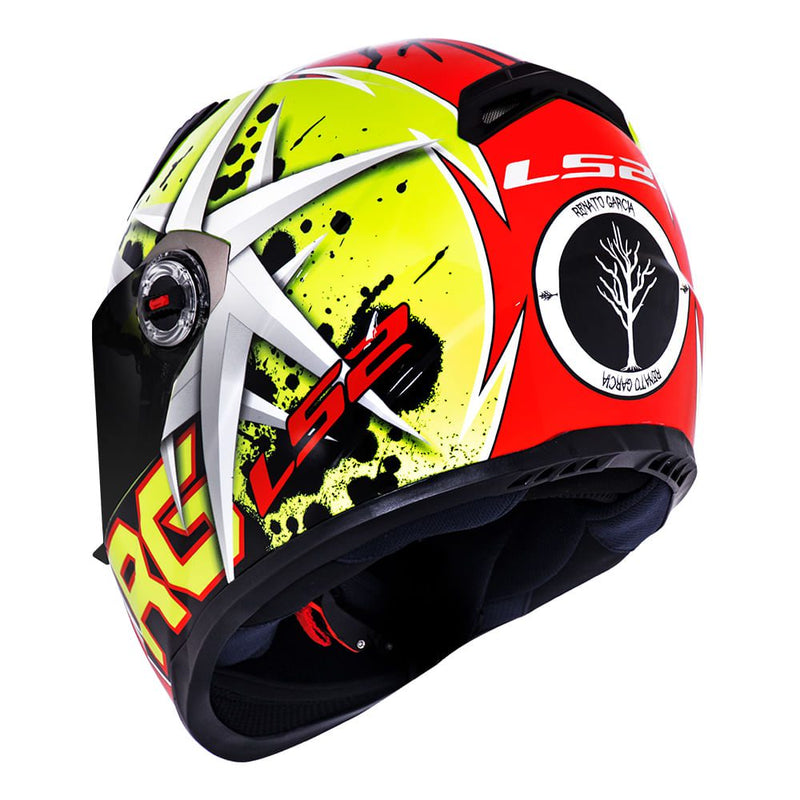 CAPACETE LS2 FF358 RENATO GARCIA VERMELHO/AMARELO