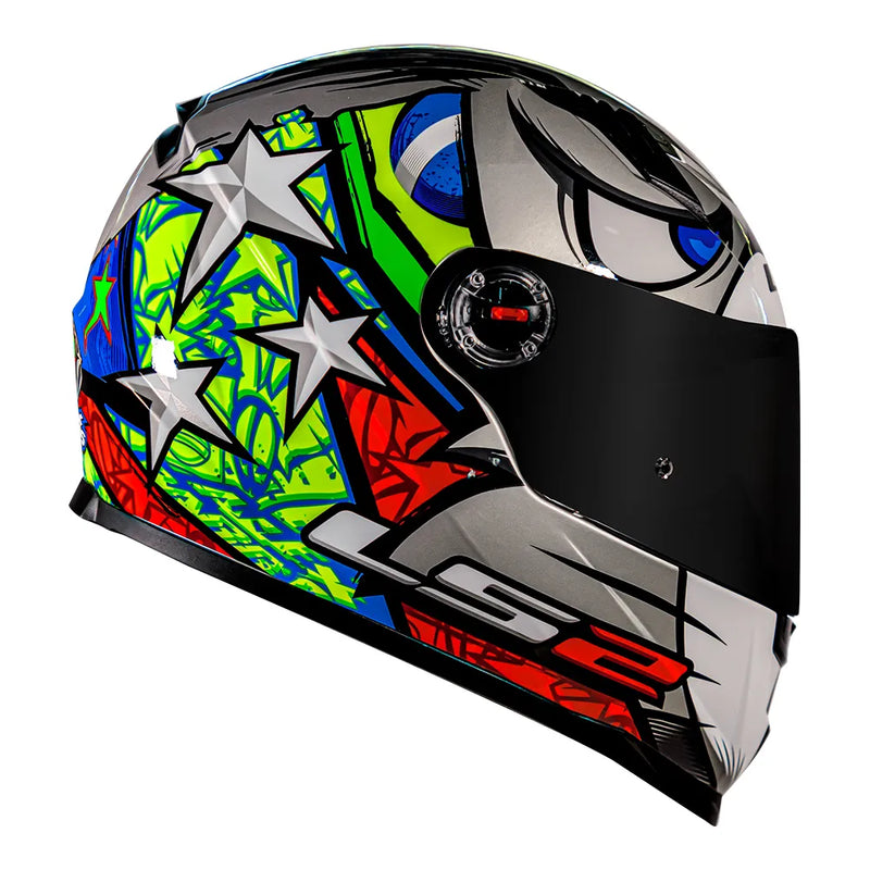 CAPACETE LS2 FF358 ALEX BARROS CINZA