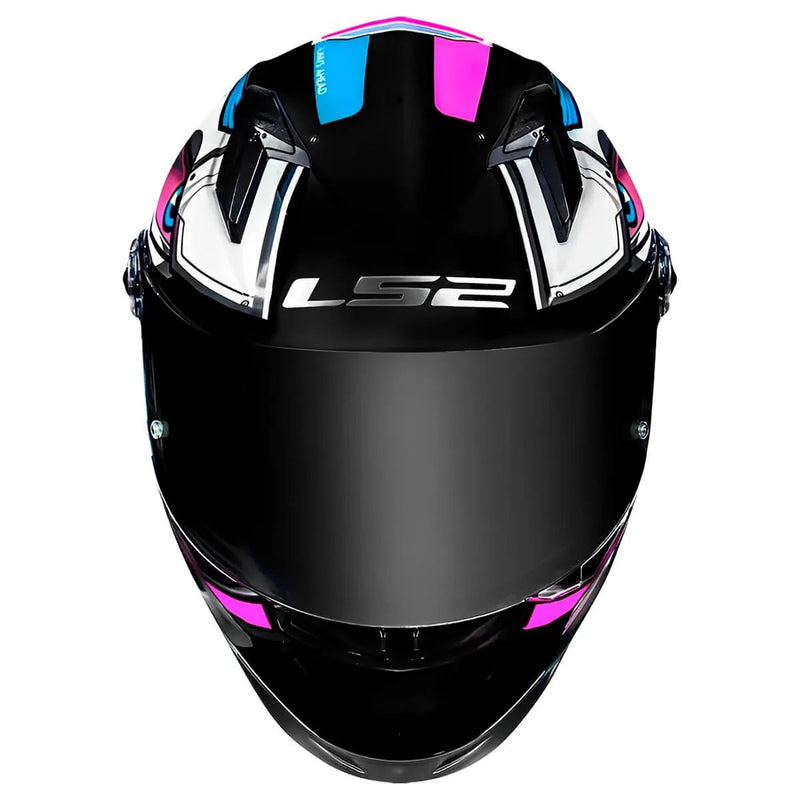 Capacete LS2 FF358 Xdron - Branco/Rosa/Azul Cyan