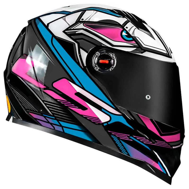 Capacete LS2 FF358 Xdron - Branco/Rosa/Azul Cyan