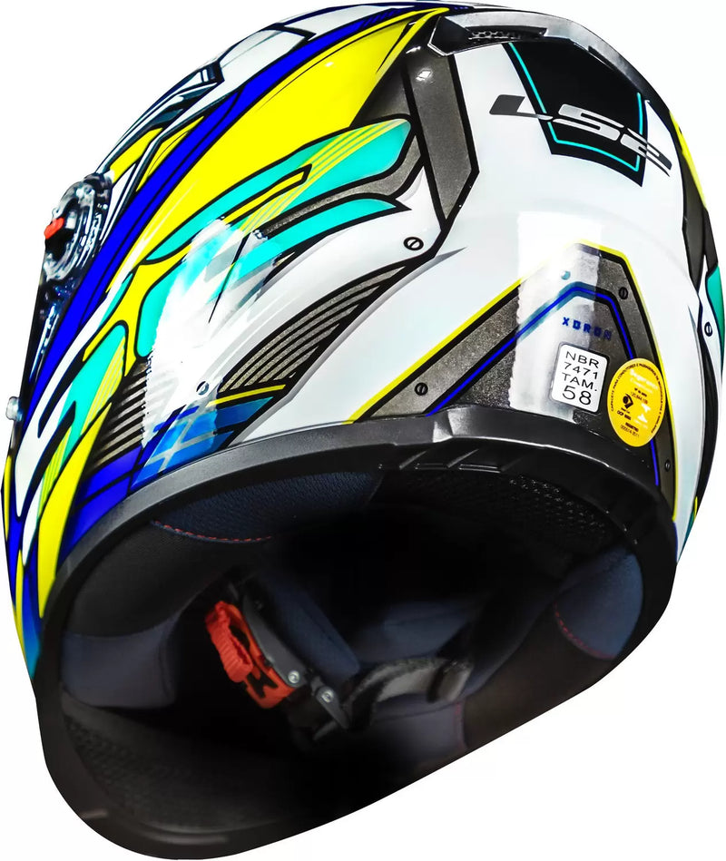 CAPACETE LS2 FF358 XDRON AZUL/AMARELO