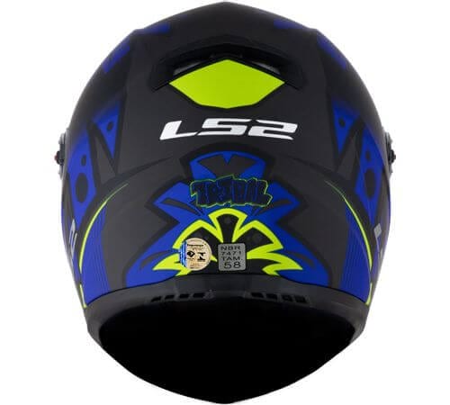 CAPACETE LS2 FF358 TRIBAL PRETO/AZUL FOSCO