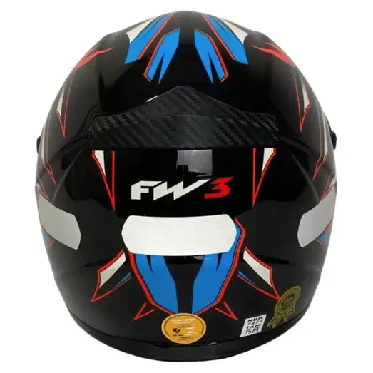 Capacete FW3 GTN Eagle Vermelho Azul Preto