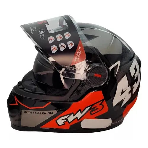 Capacete FW3 GTX 43 Preto Grafite C/ Viseira Solar