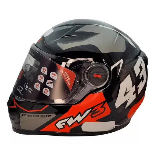 Capacete FW3 GTX 43 Preto Grafite C/ Viseira Solar
