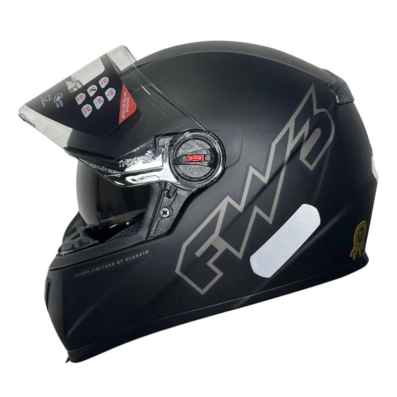 Capacete FW3 GTX Classic Preto Fosco C/ Viseira Solar