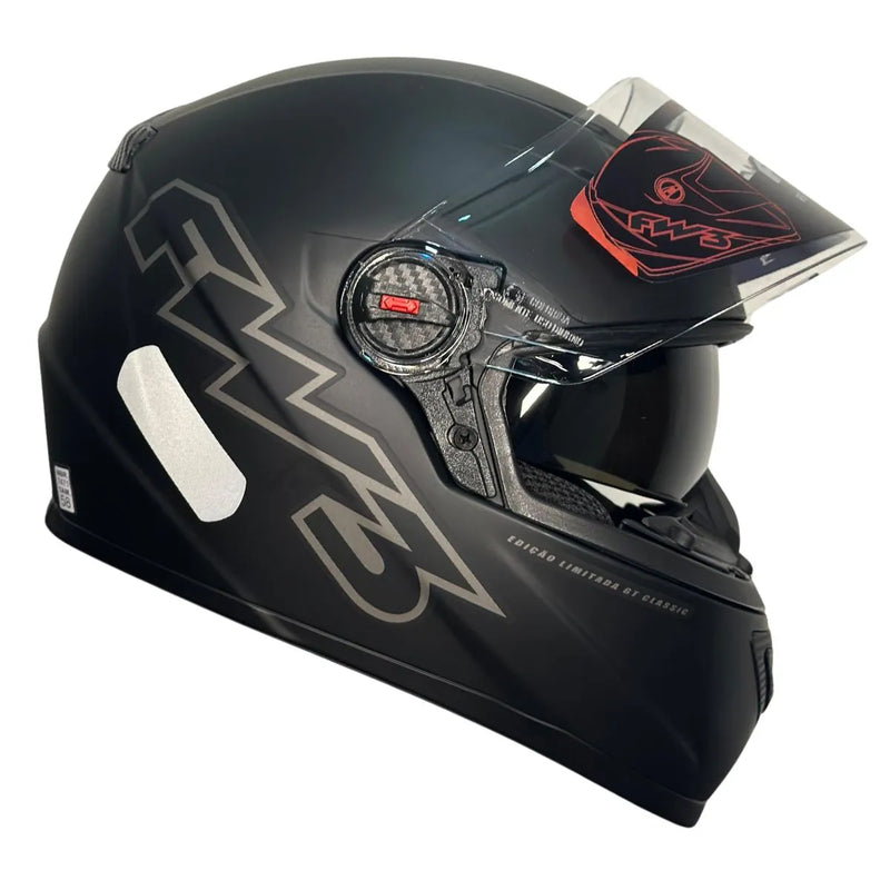 Capacete FW3 GTX Classic Preto Fosco C/ Viseira Solar