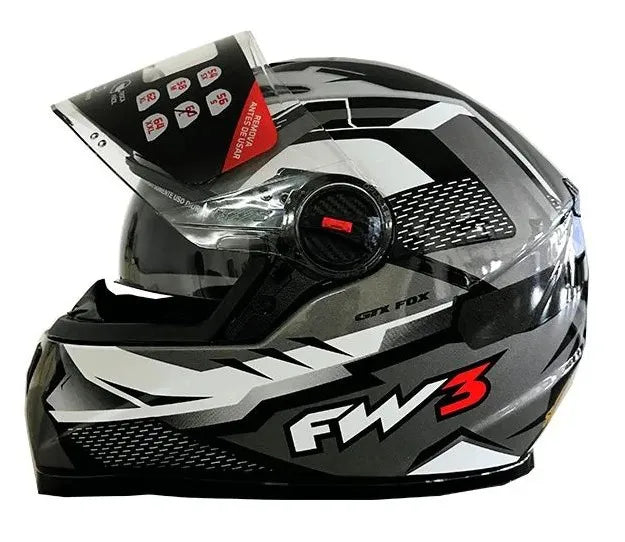 Capacete FW3 GTX FOX Preto Grafite C/Viseira Solar