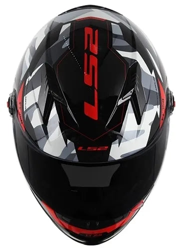 CAPACETE LS2 CLASSIC TANK PRETO/VERMELHO/BRANCO