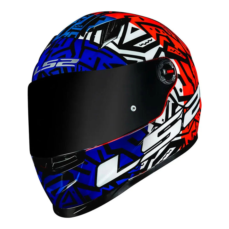 CAPACETE LS2 FF358 MEMPHIS VERMELHO/BRANCO/AZUL