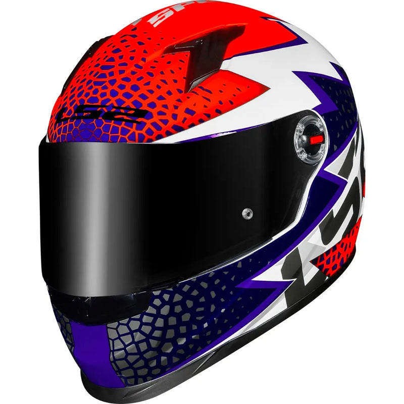 CAPACETE LS2 FF358 SPEEDY BRANCO/ROXO/LARANJA