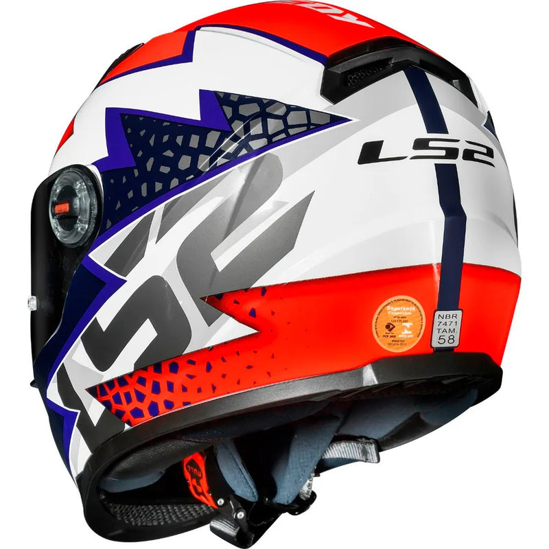 CAPACETE LS2 FF358 SPEEDY BRANCO/ROXO/LARANJA