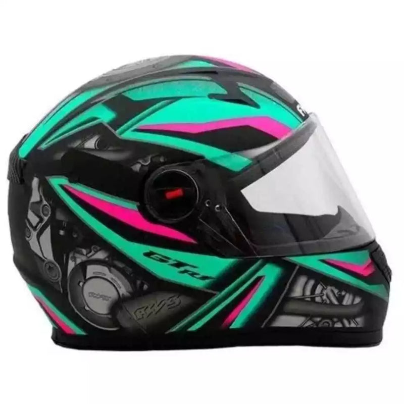 CAPACETE FW3 GTN R1 PRETO AZUL ROSA FOSCO