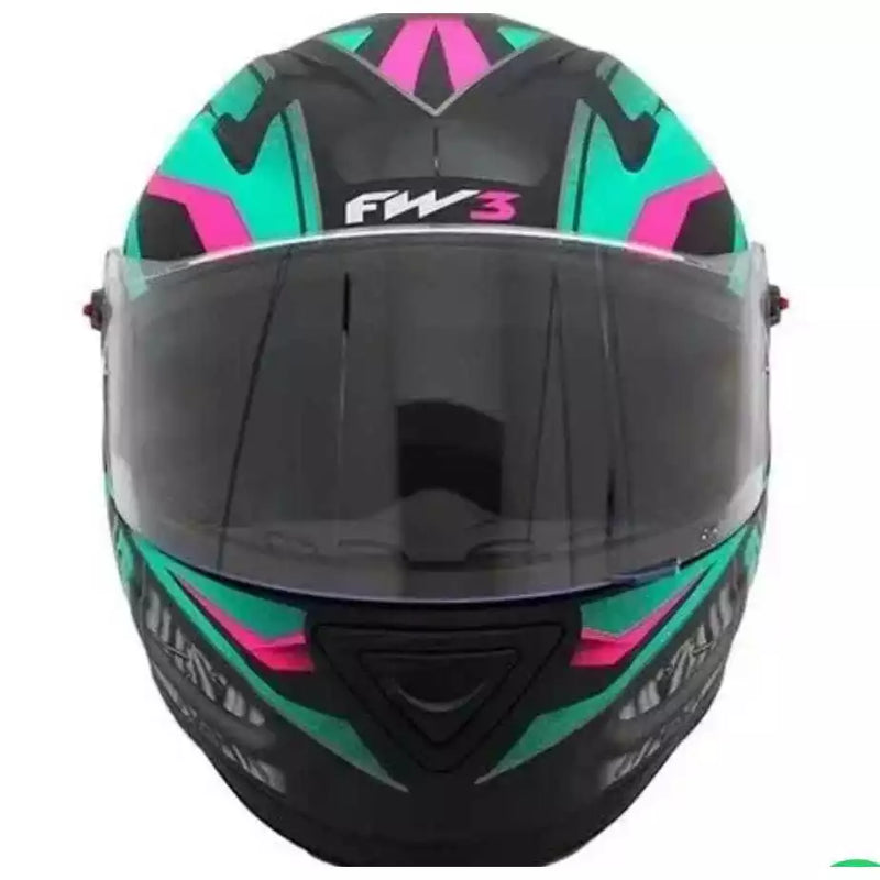 CAPACETE FW3 GTN R1 PRETO AZUL ROSA FOSCO
