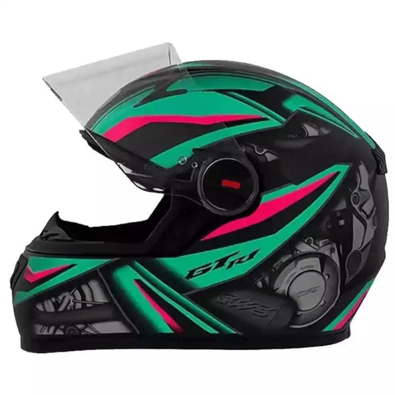 CAPACETE FW3 GTN R1 PRETO AZUL ROSA FOSCO