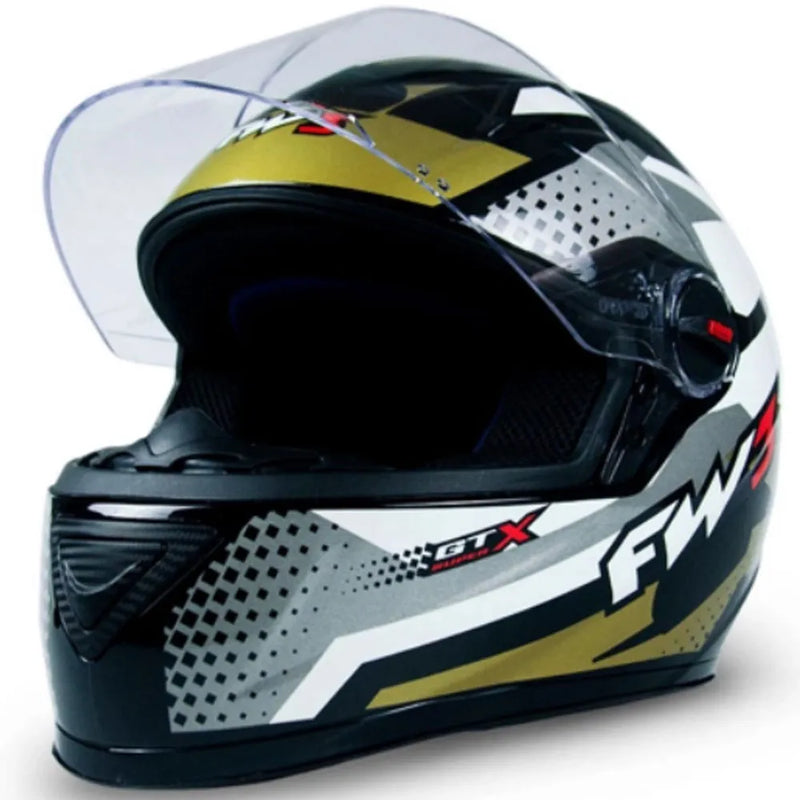 Capacete FW3 GTN Super Dourado Cinza Branco