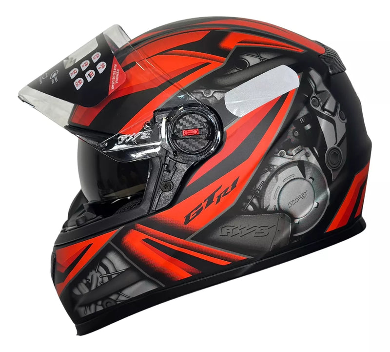 Capacete FW3 GTX R1 Preto Vermelho Fosco